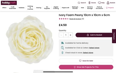 50 x Pfingstrose Schaumstoff Blume 10 cm Basteln Hochzeit Braut Party Event Floral