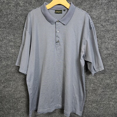 Bobby Jones Collection Polo Men's 2XL Golf Blue Gray Striped Shirt