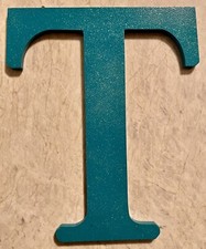 Letter T Decorative Glitter Wall Plaque Room Decor Interior Hanging 12 Inches