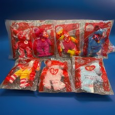 McDonalds Ty Beanie Babies 25th Anniversary 2004 Happy Meal Bears Lot Of 7