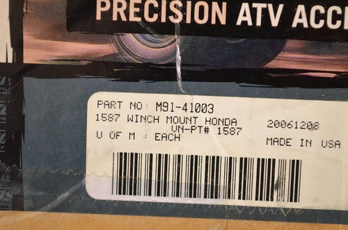 Moose Racing M91-41003 Winch Mount Kit NOS - 第 3/3 張圖片