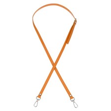 47" Adjustable PU Leather Purse Strap with Silver Hardware Orange