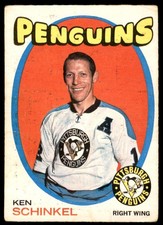 1971-72 OPC  O-Pee-Chee KEN SCHINKEL Pittsburgh Penguins #64 VG (CORNER WEAR)
