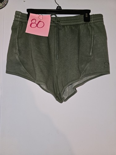 Green Victoria Secret Pink Jogger Shirts grün gerippt neu mit Etikett Kordelzug Größe Large - Bild 3 von 6