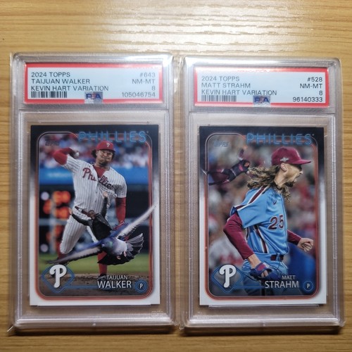 (2) 2024 Topps Philadelphia Phillies #Kevin Hart SSP Variation /52 PSA graded