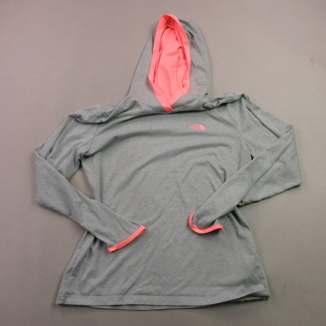 North Face Sweater Womens Medium Long Sleeve Hooded Pullover Outdoor Gray