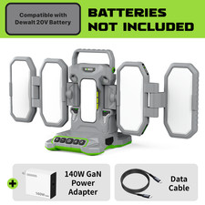 10000LM Cordless LED Work Light for Dewalt 20V Type-C PD 4 Panel Foldable