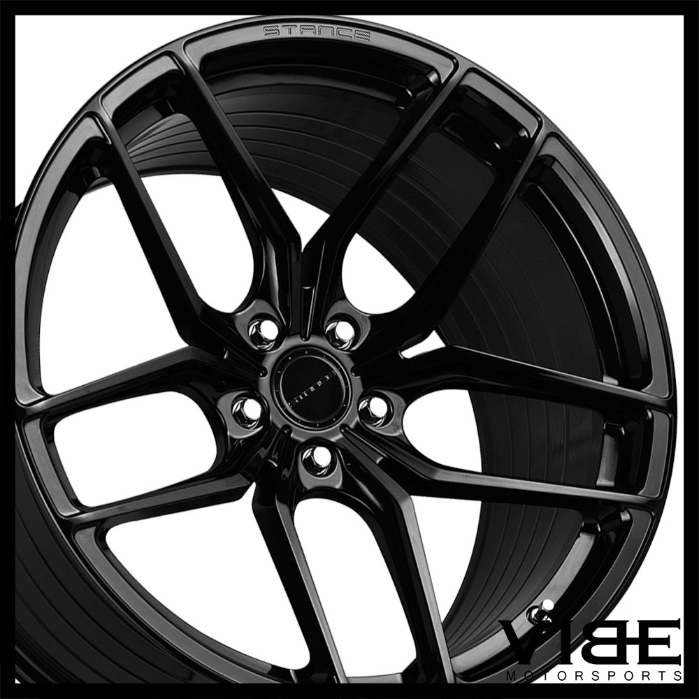 22" STANCE SF03 GLOSS BLACK CONCAVE WHEELS RIMS FITS MASERATI QUATTROPORTE