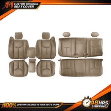 2003 - 2007 For Chevy Silverado 1500 Front Rear Bench Leather Seat Cover Tan 2003 - 2007 For Chevy Silverado 1500 Front Rear Bench Leather Seat Cover Tan