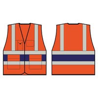 Beeswift High Visibility Executive Vest Orange/Navy Blue L HVV45NL