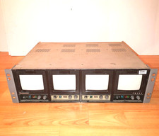 UNTESTED IKEGAMI PM404 3U RACK  4 X 4" HIGH RESOLUTION MONITORS BLACK  WHITE