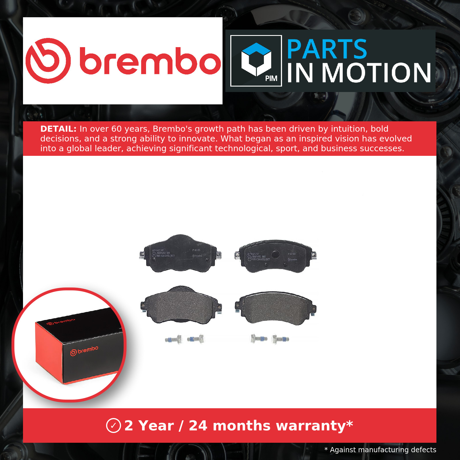 Fits BREMBO P 61 105 Brake Pad Set, Disc Brake - Image 8