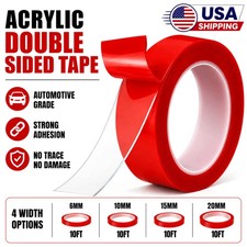 Automotive Acrylic Double Sided Tape 6/10/15/20MM Waterproof Strong Adhesive US