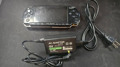 Sony Playstation Portable PSP-2001 Black Handheld Console System w Pwr Fr/Gd cnd