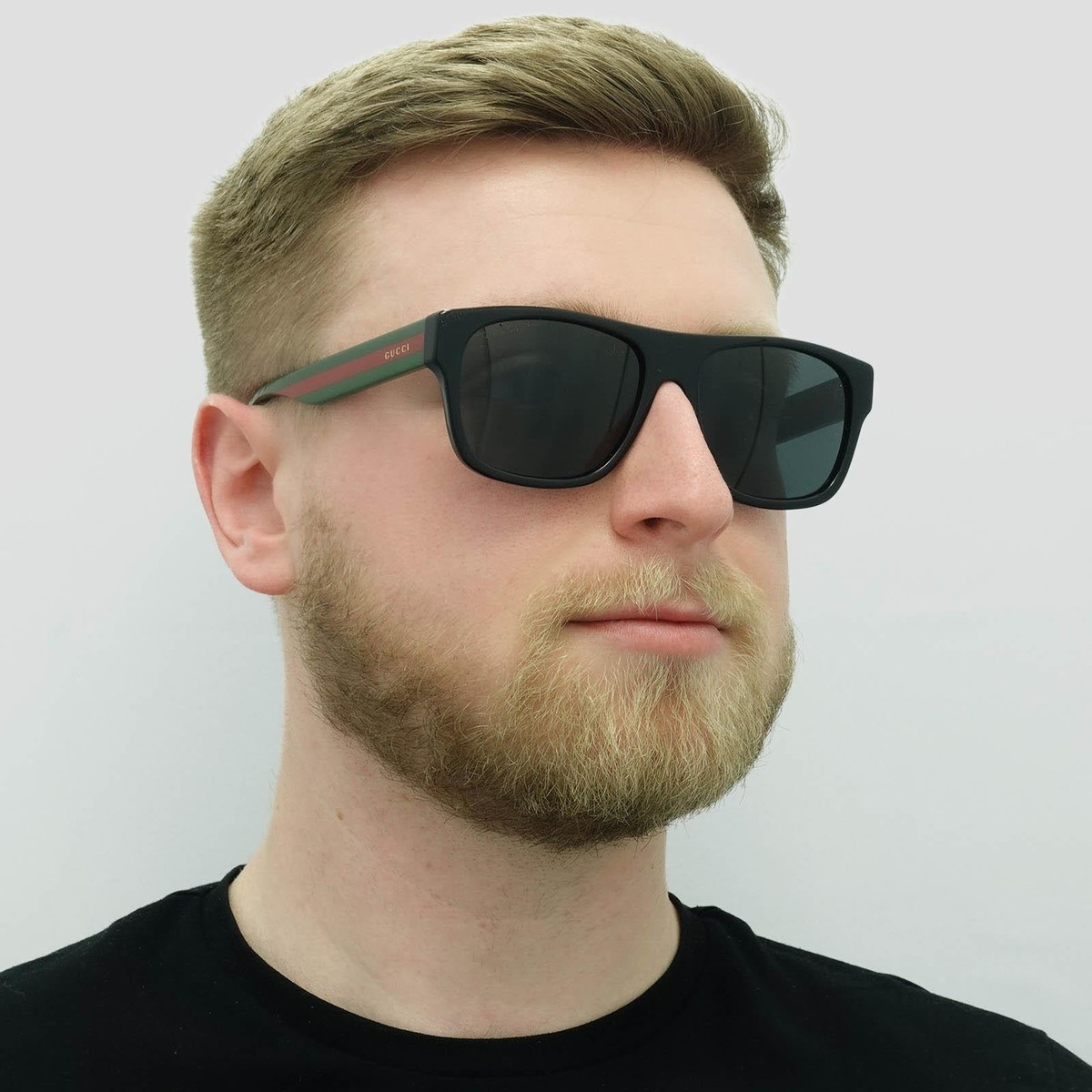 Gucci Sunglasses GG0341S 001 Black Green Red Gray | eBay display picture 1