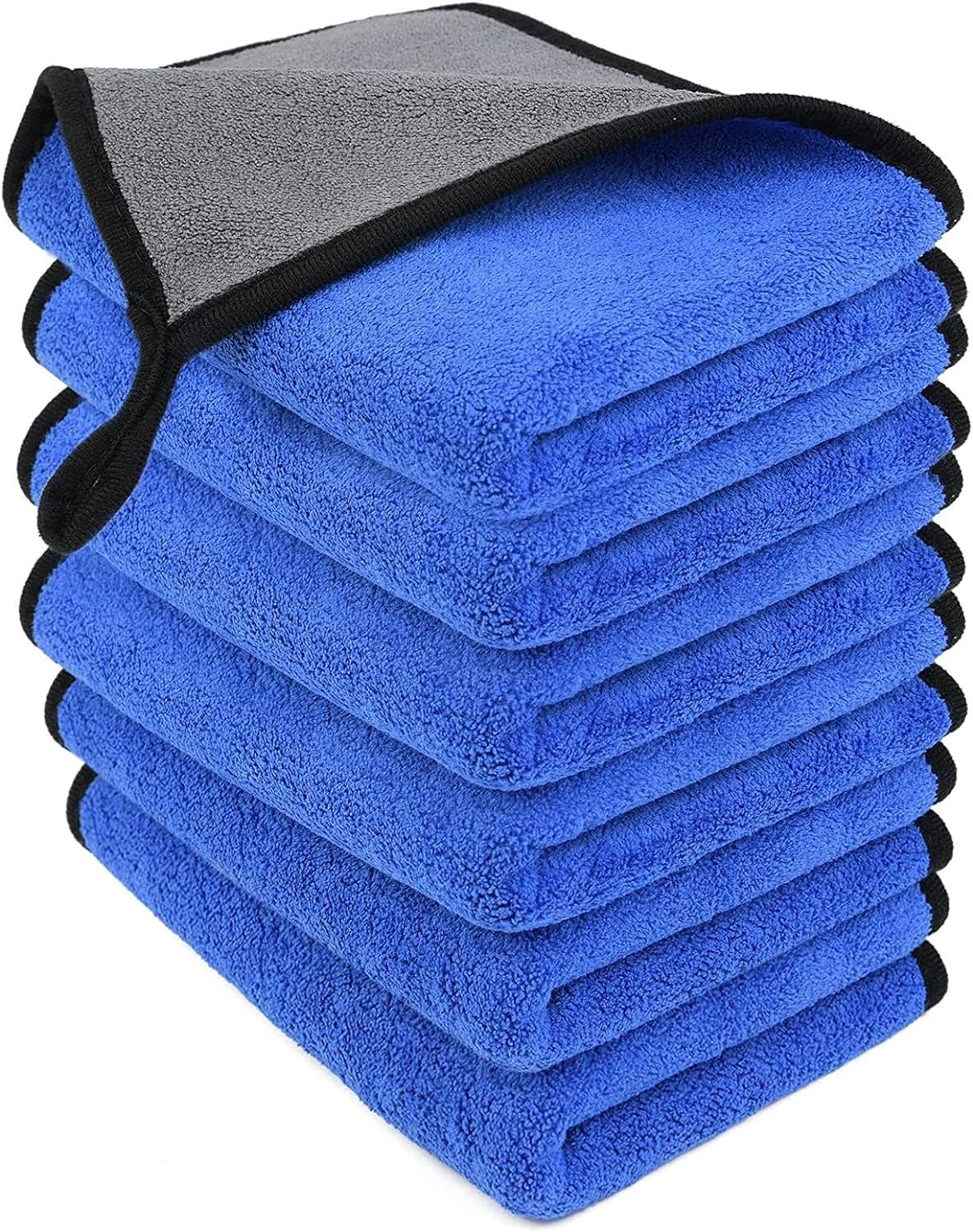 URAQT Microfibre Cleaning Cloths, 6 Pack, Two-layer Thickened Towels, A-6pcs