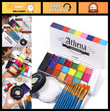 Professional Face  Body Paint Palette with Setting Powder  10 Brushes - Non-To