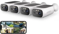 2K 3MP Solar Powered Wireless Security Camera WiFi Outdoor Ai Detection 4PCS