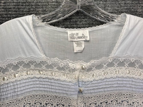 Vtg Nightgown and Robe CHARACTER for Saks 5th Ave Women’s Large Lace Ribbon - Picture 6 of 14