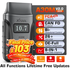 XTOOL A30M V2.0 Wireless OBD2 Scanner Bidirectional Full System Diagnostic Tool