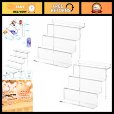 4-Tier Acrylic Display Stands for Amiibo  Funko - 12" Shelf Risers, 2 Pack