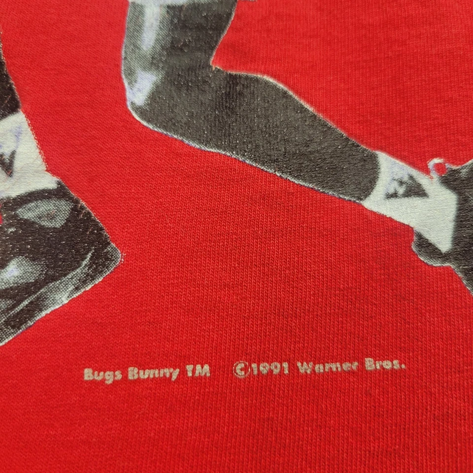 Vintage Hare Jordan & Air Jordan T-Shirt Nike Size Large Youth Red Rare 90s - Image 4 of 4