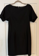 Theory Little Black Dress Size 6 LBD 93% Wool Short Dressy Office Semi-Formal