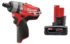 New Milwaukee 2402-20 M12 FUEL 12V 1/4-Inch Hex 2-Speed Screwdriver & 4A/H Bat.