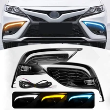 Pair For Toyota Camry 2021-2024 LED DRL Daytime Running Light Fog Lamp Kit LH&RH