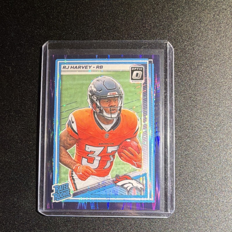 RJ Harvey Panini Denver Broncos Rookie Absolute/Optic 3 Card Lot