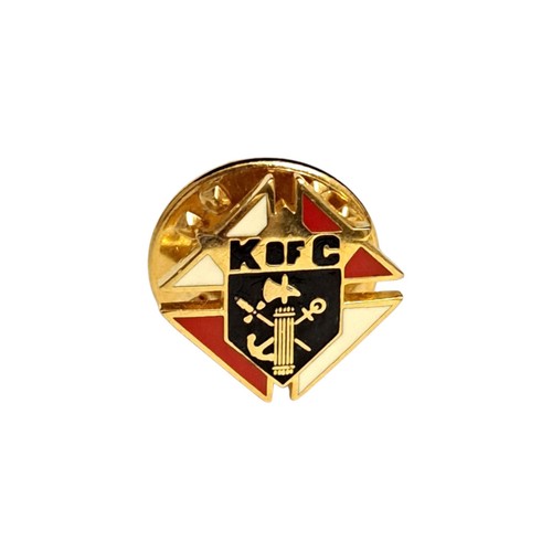 Vintage Knights of Columbus K of C goldfarbene Emaille Anstecknadel