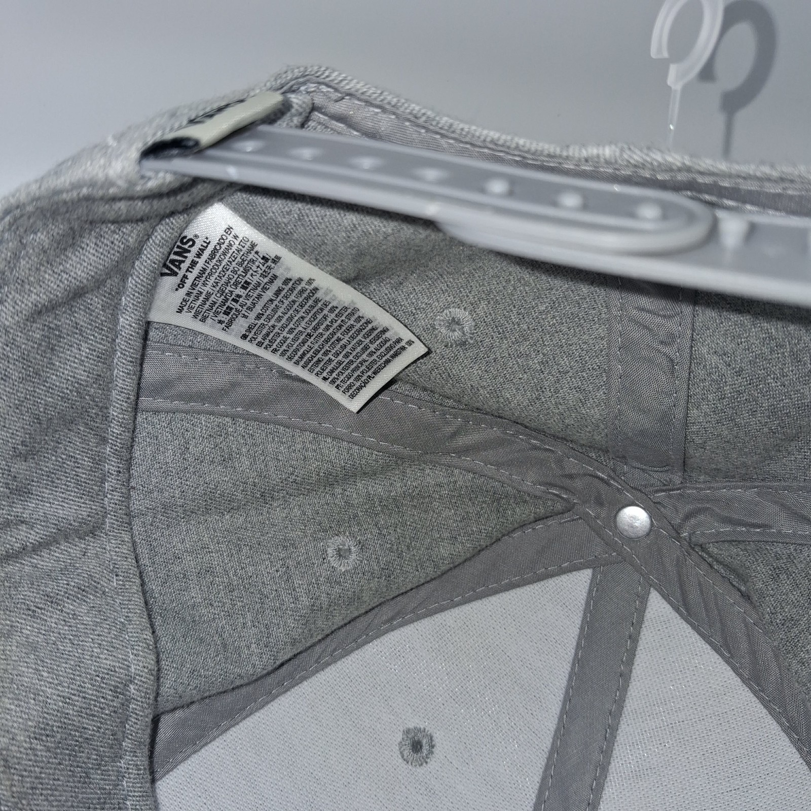 VANS Snapback Hat Heathered Gray Boxy Patch Class… - image 3