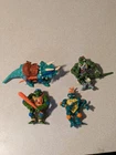 VINTAGE TMNT CAVE TURTLES SET OF 4- RAPH, MIKE, LEO & LEOS DINO: W/ACCESSORIES