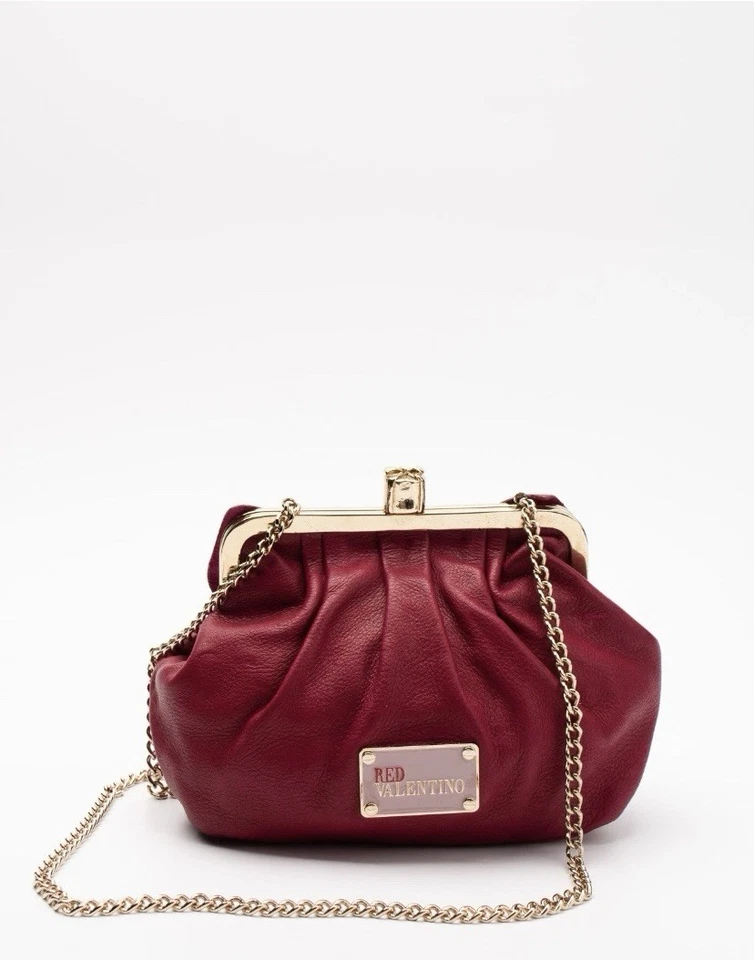 Bolso de hombro rojo Valentino para mujer 100 % cuero decorado con lazo Foto 4 de 4