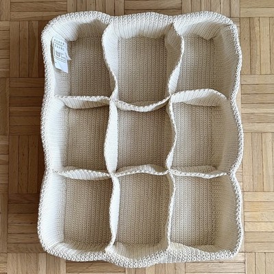 IKEA Komplement, Organizer, Aufbewahrungskorb, Strick, 9 Fächer, Beige, wie neu