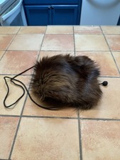 Vintage Large Dark Brown MINK Fur Muff Hand Warmer 1940  s