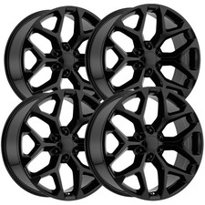 Set Of 4 Replica Pr176 Snowflake 22x9 6x5.5 24mm Matte Black Wheels Rims