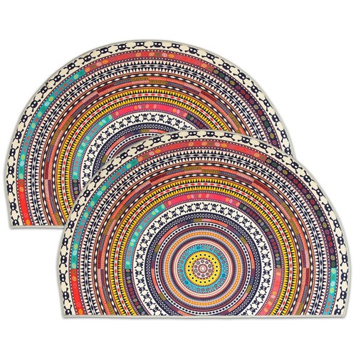 2 Pcs Half Round Home Welcome Door Mat,24''X36'' Indoor Welcome Doormat Outdo...