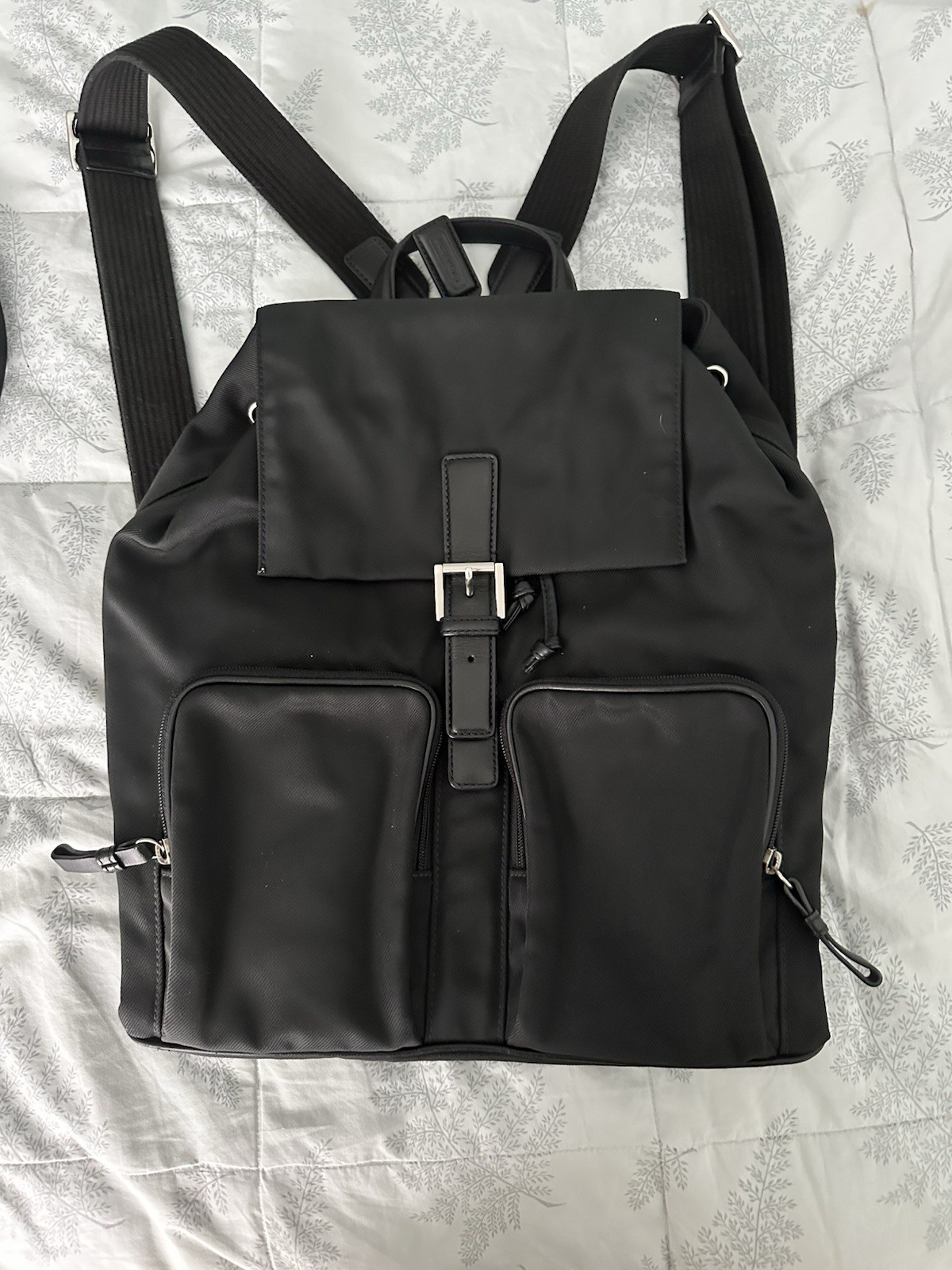 Coach Black Leather Nylon Mercer Backpack