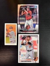 Grayson Rodriguez Rookie card bowman chrome 1st ed, SSP Sp 24/25 orange T206