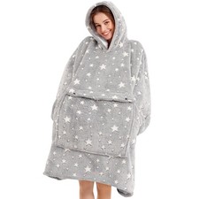 Blanket Hoodie women Man,Premium Sherpa Fleece Oversized Hoodie Blanket Wit...