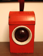 VINTAGE ANTICA LANTERNA FERROVIARIA AD OLIO PER SENAGALAZIONI NOTTURNE ANNI '50