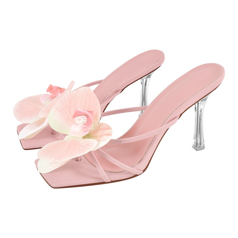 Women Sexy High Heel Stiletto Pumps Slippers Open Toe Strappy Sandals Mules US9