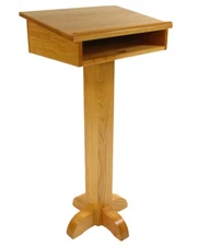 Pedestal Speaker's Stand - Solid Oak Podium/Lectern