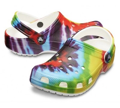 Crocs Classic Clog Unisex Tie Dye Multi Color Graphic 205453-90H