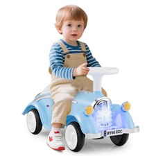 Kids Ride on Push Car with Steering Wheel, Horn  Light, Under Seat Storage
