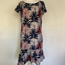 KARL LAGERFELD PARIS SZ 12 LOVELY TROPICSL PRINT DROPPED WAIST DRESS One Tiered