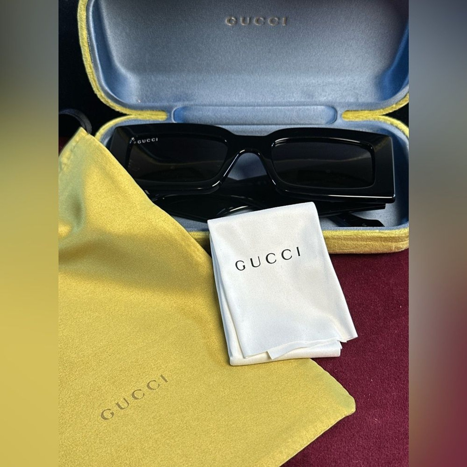 Gucci Generation Rectangular Sunglasses in Shiny … - image 2