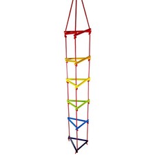 Hess Holzspielzeug 31107 - Strickleiter Dreieck aus Holz, ca. 30 x 30 cm