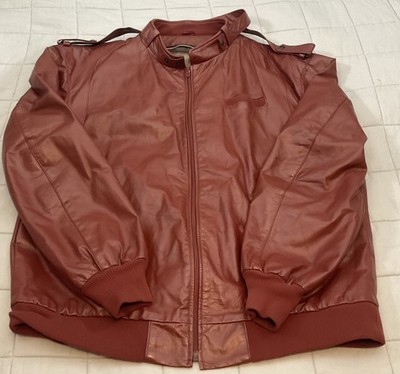 Vintage Red Leather A2 bomber Jacket 80s 90s Medium Men's Size L